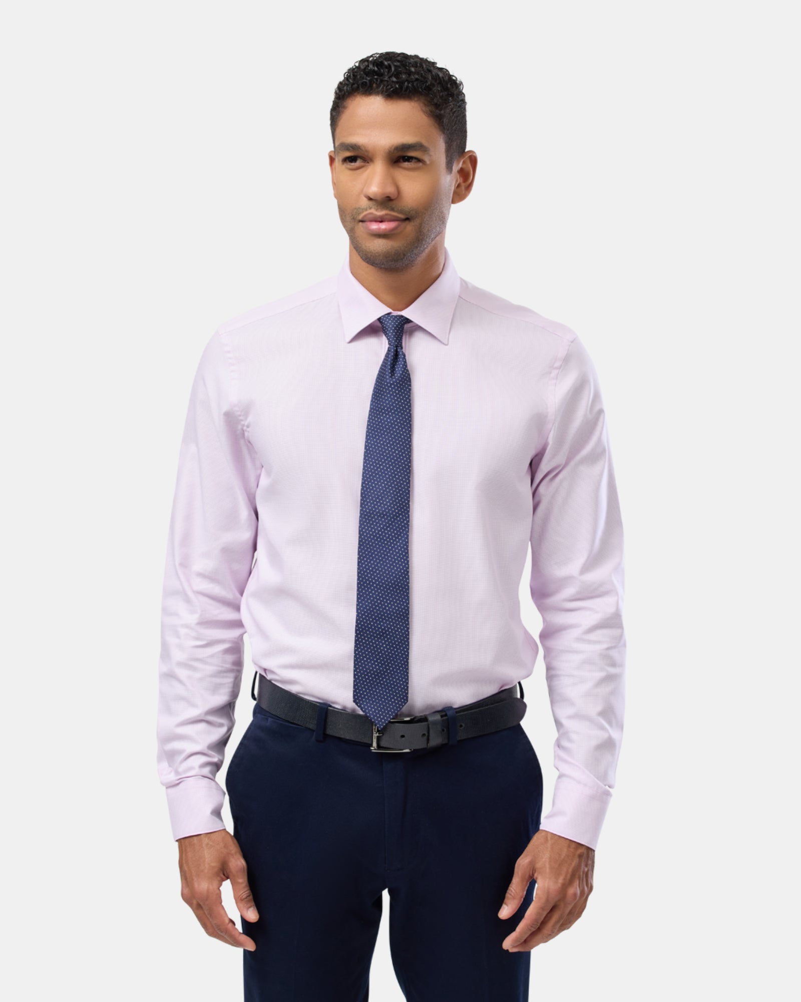 Textured Plain Reg Fit Business Shirt