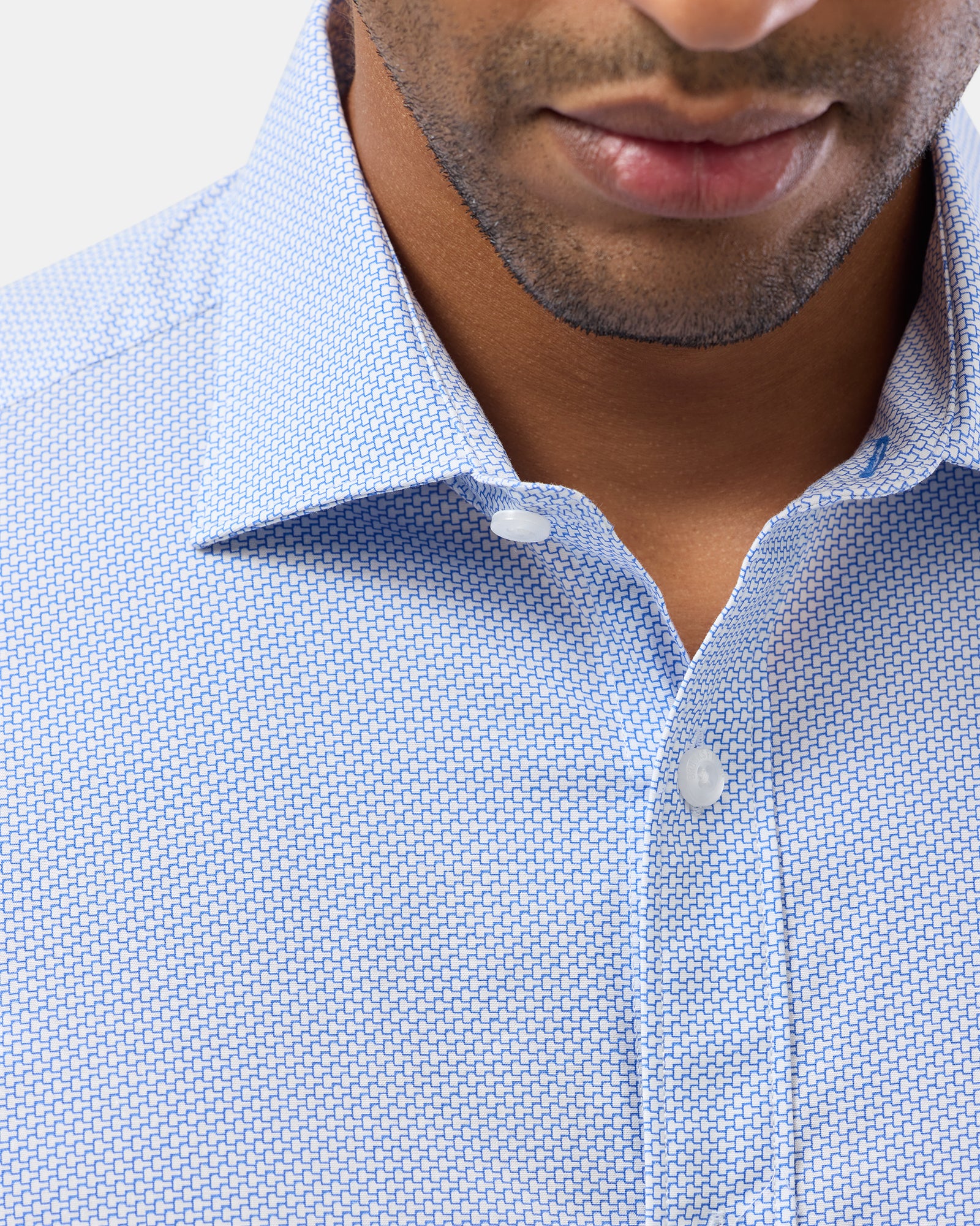 Geo Print Reg Fit Stretch Business Shirt