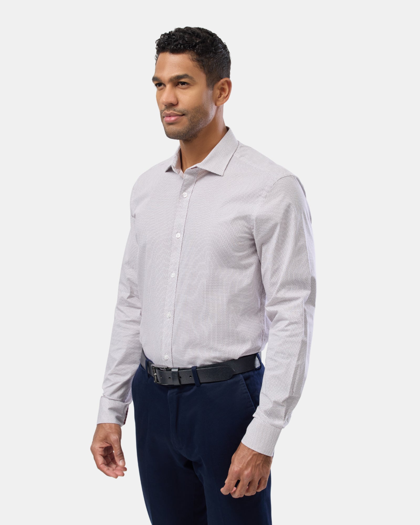 Geo Print Reg Fit Stretch Business Shirt