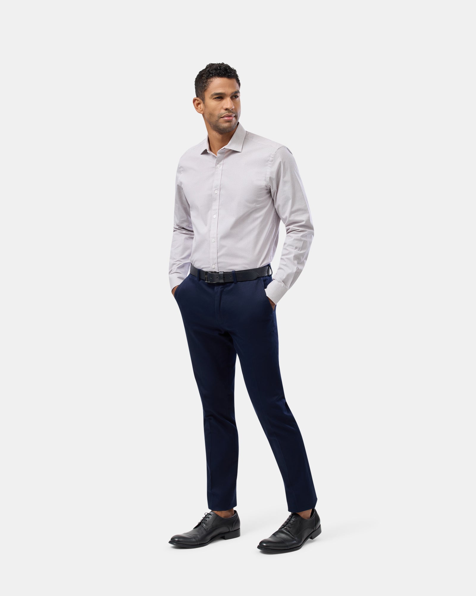 Geo Print Reg Fit Stretch Business Shirt