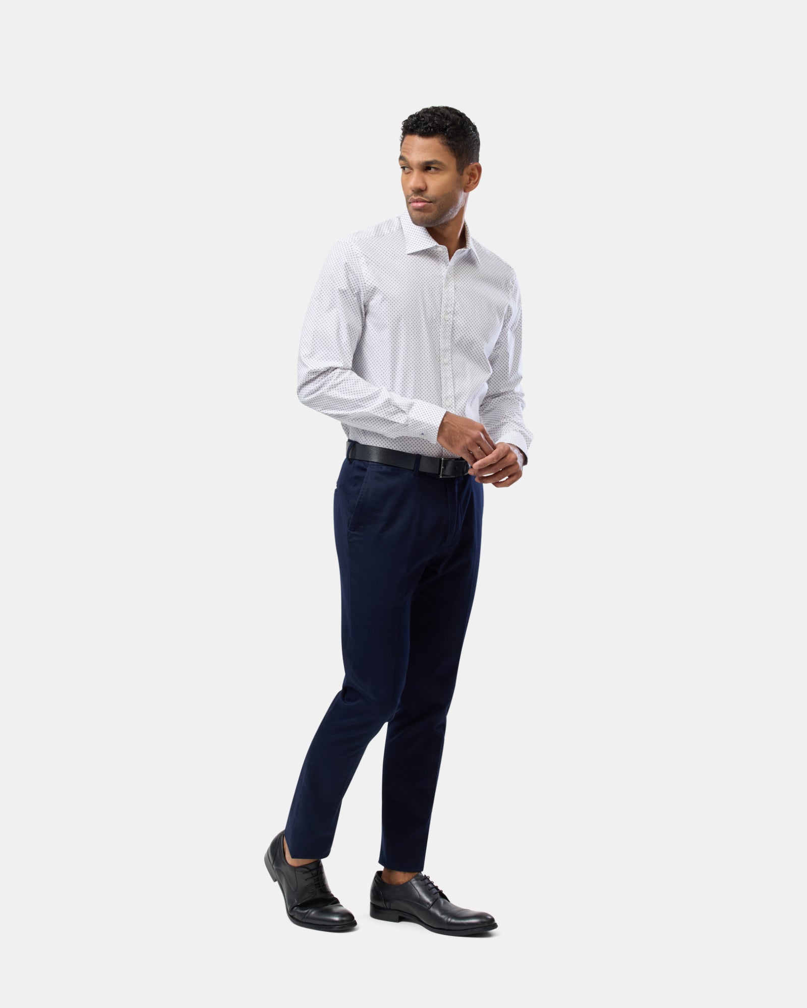Geo Print Reg Fit Stretch Business Shirt