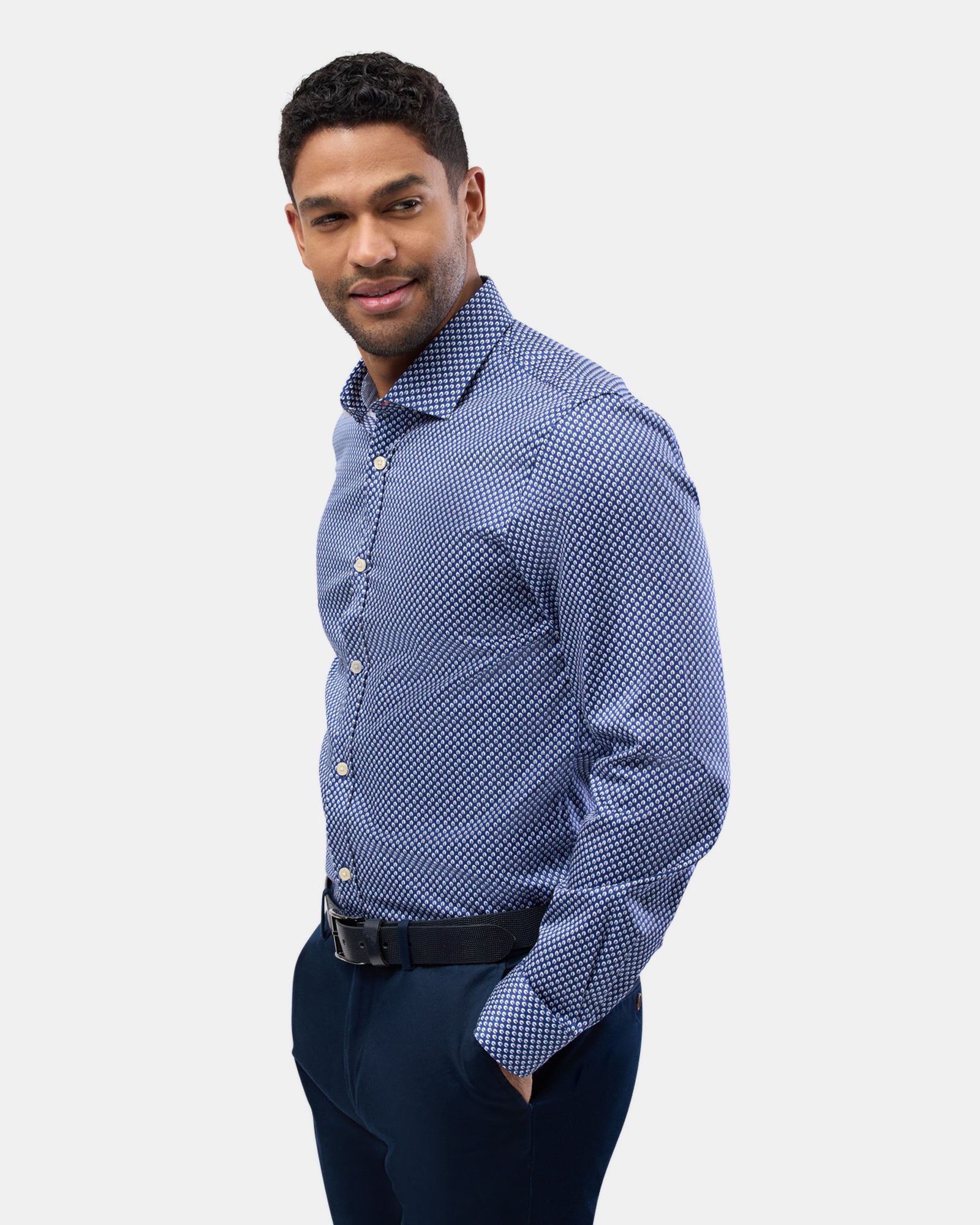 LUXE PRINT SLIM FIT BUSINESS SHIRT