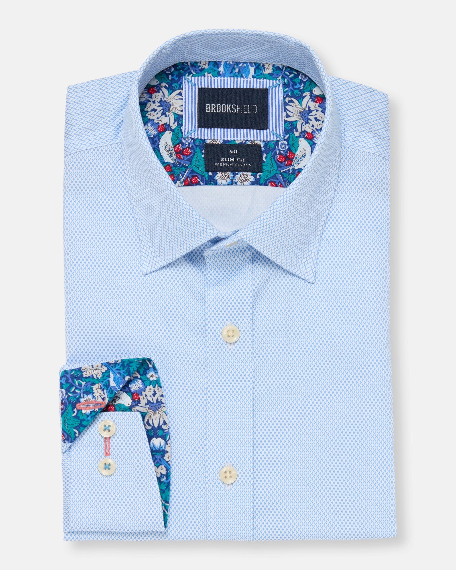LUXE PRINT SLIM FIT BUSINESS SHIRT