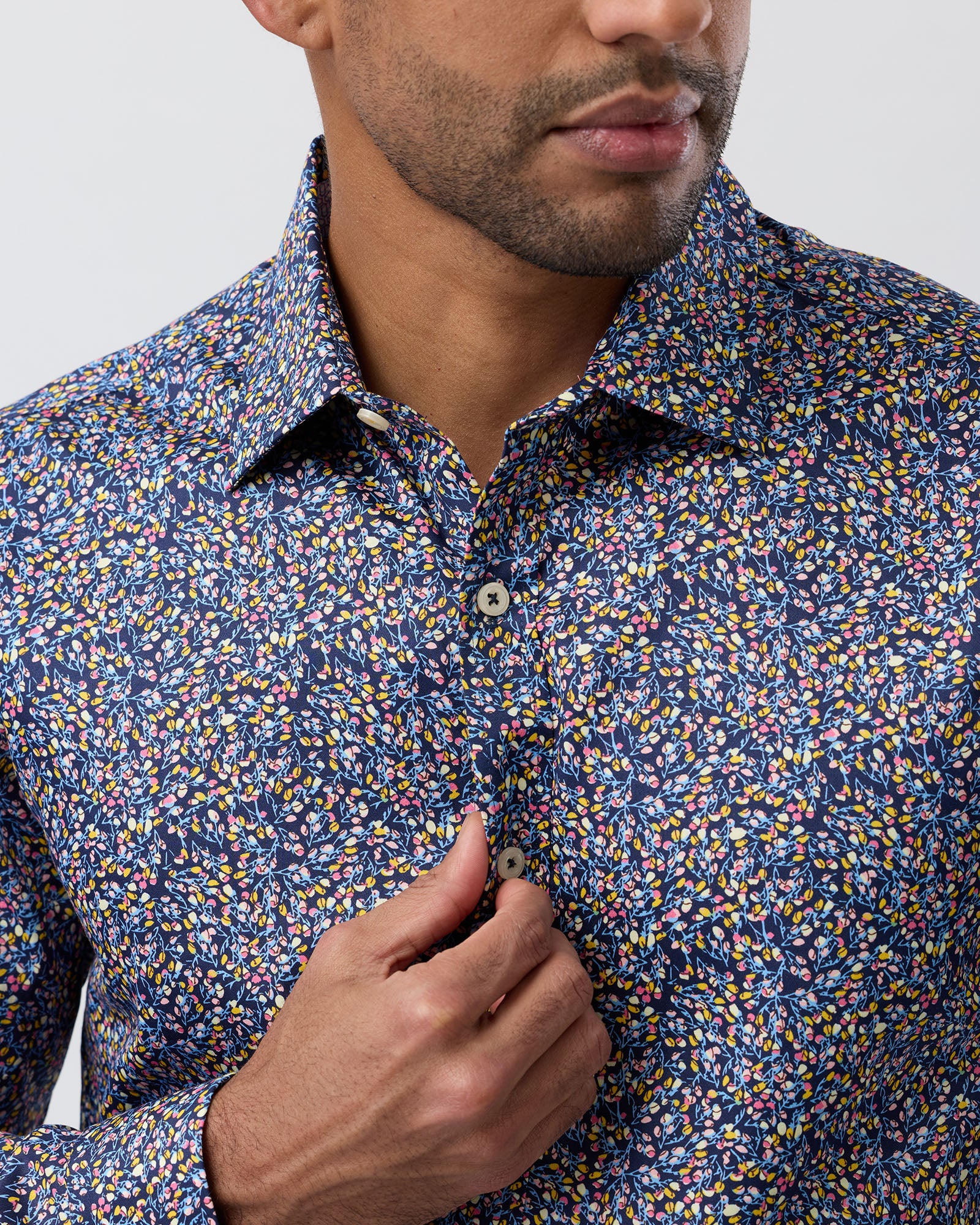 LUXE PRINT SLIM FIT BUSINESS SHIRT