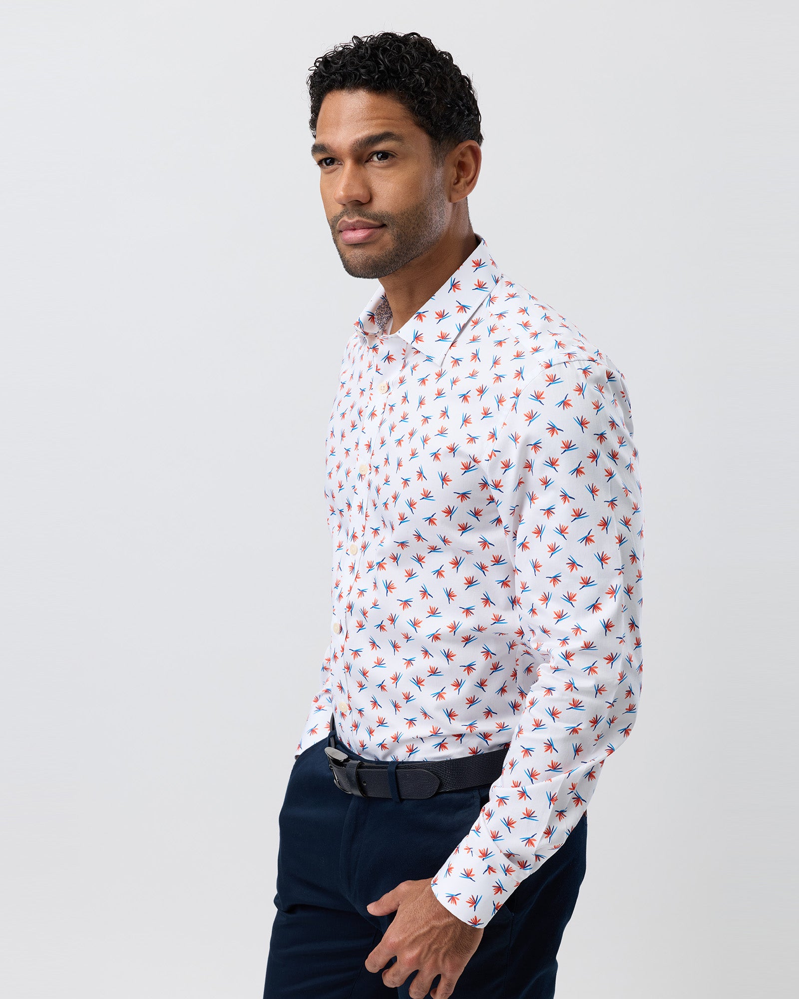 LUXE PRINT SLIM FIT BUSINESS SHIRT