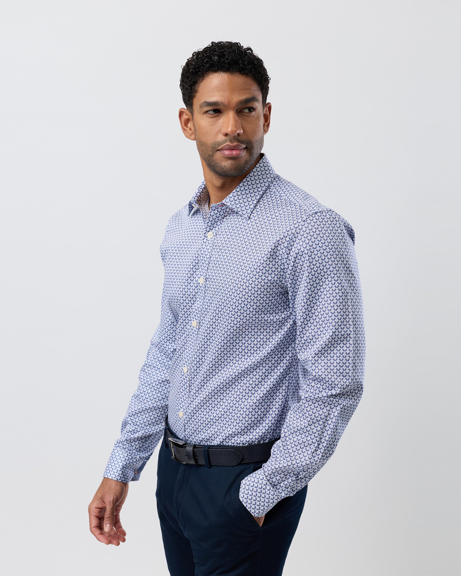 LUXE PRINT SLIM FIT BUSINESS SHIRT