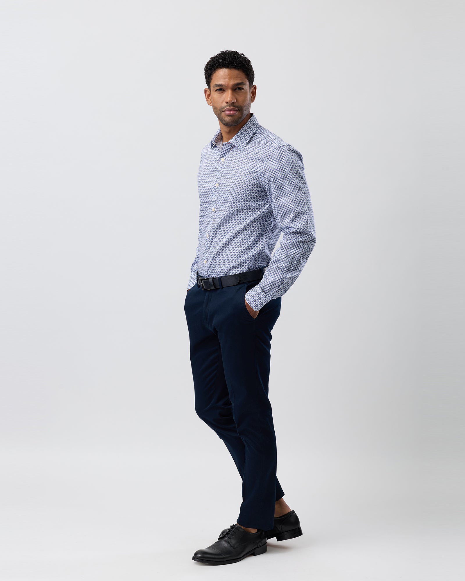 LUXE PRINT SLIM FIT BUSINESS SHIRT