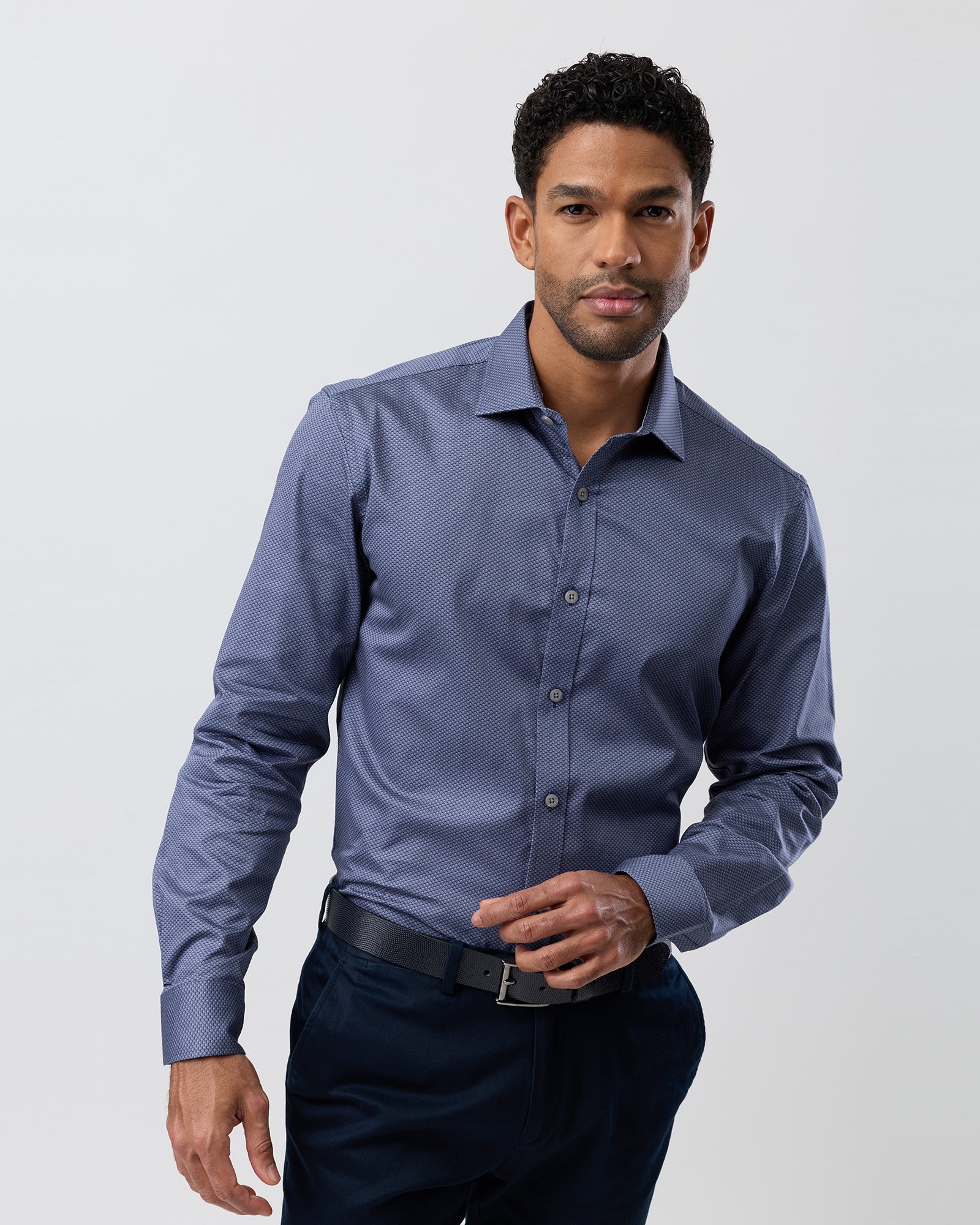 LUXE PRINT SLIM FIT BUSINESS SHIRT