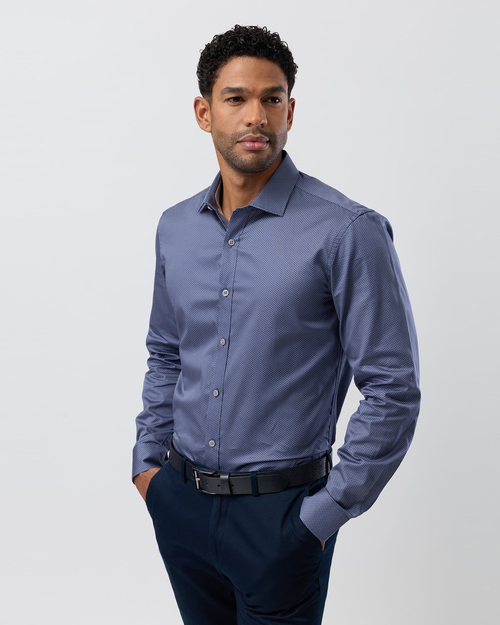 LUXE PRINT SLIM FIT BUSINESS SHIRT