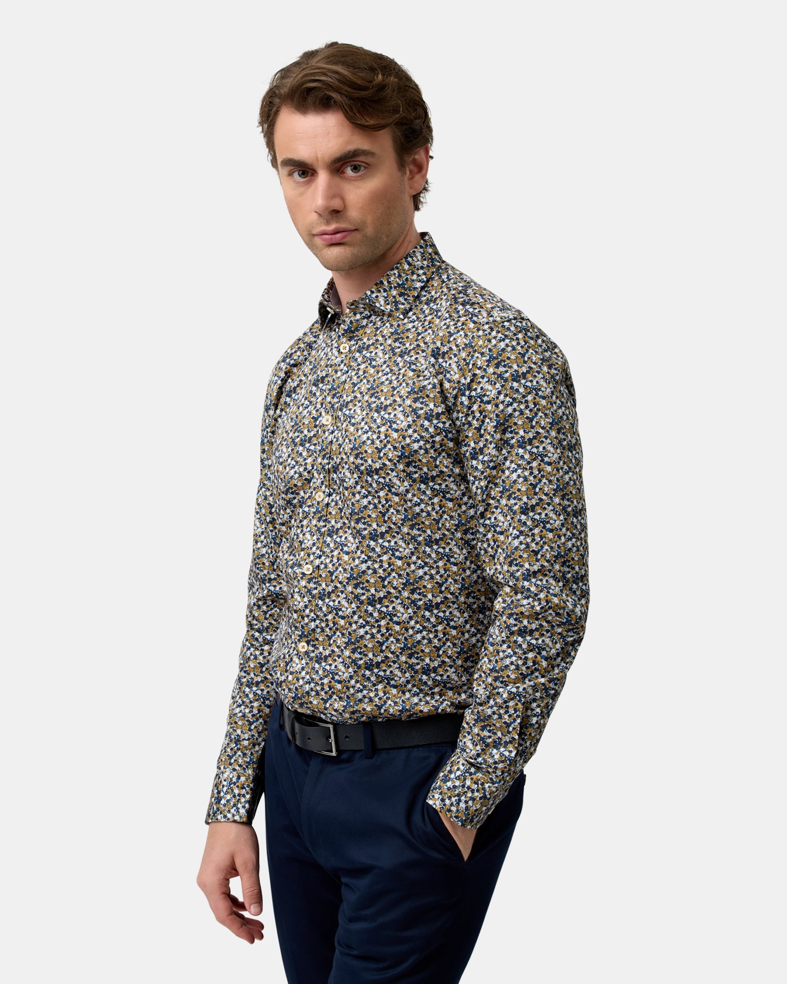 LUXE PRINT SLIM FIT BUSINESS SHIRT