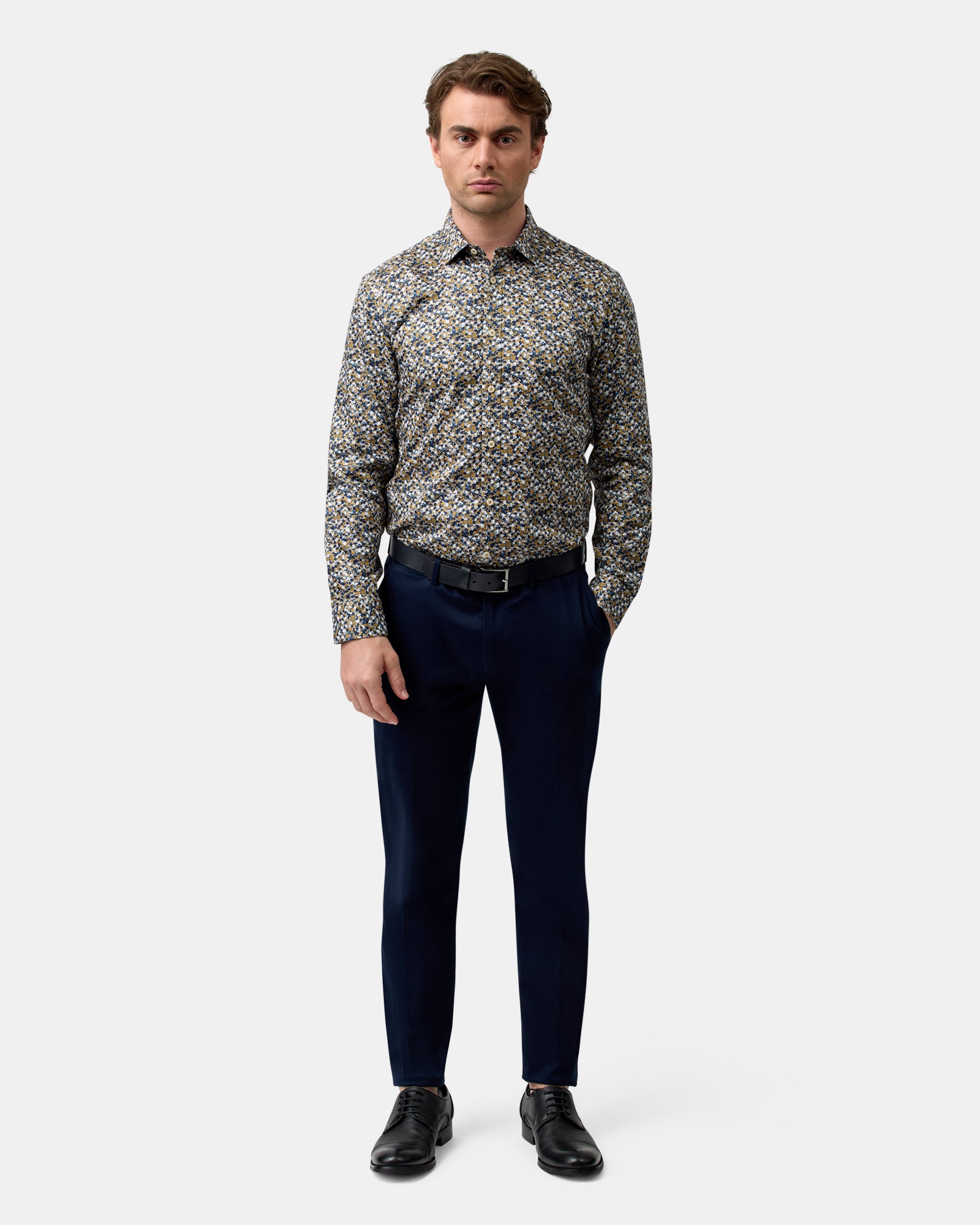 LUXE PRINT SLIM FIT BUSINESS SHIRT