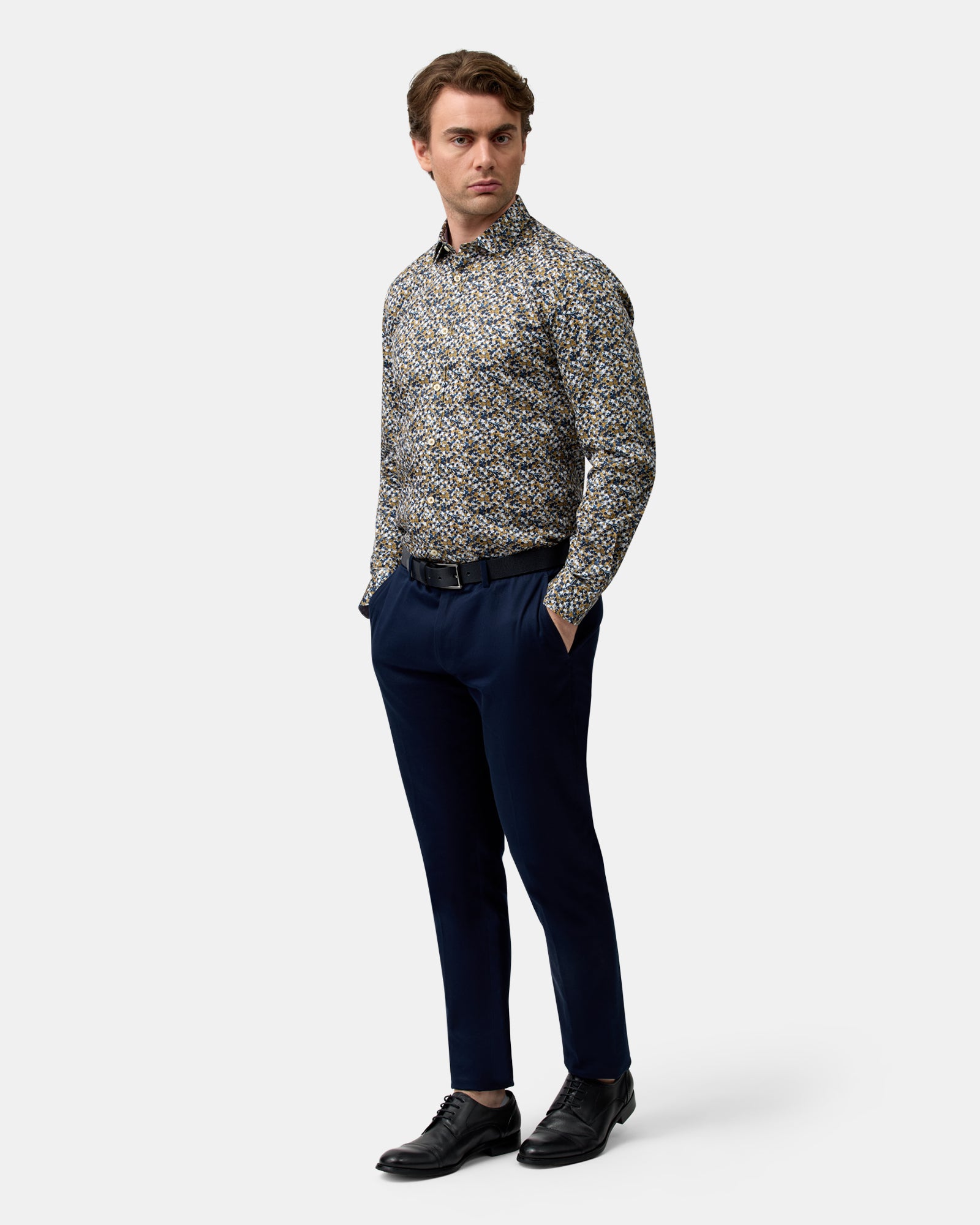 LUXE PRINT SLIM FIT BUSINESS SHIRT