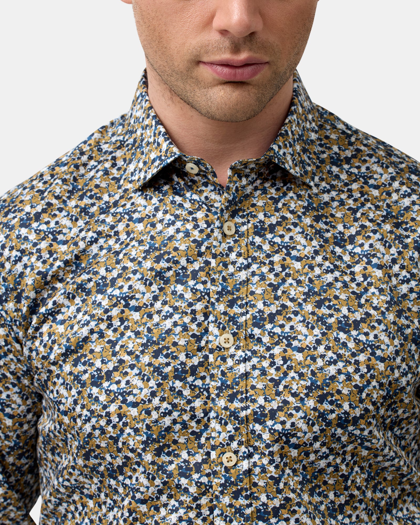 LUXE PRINT SLIM FIT BUSINESS SHIRT