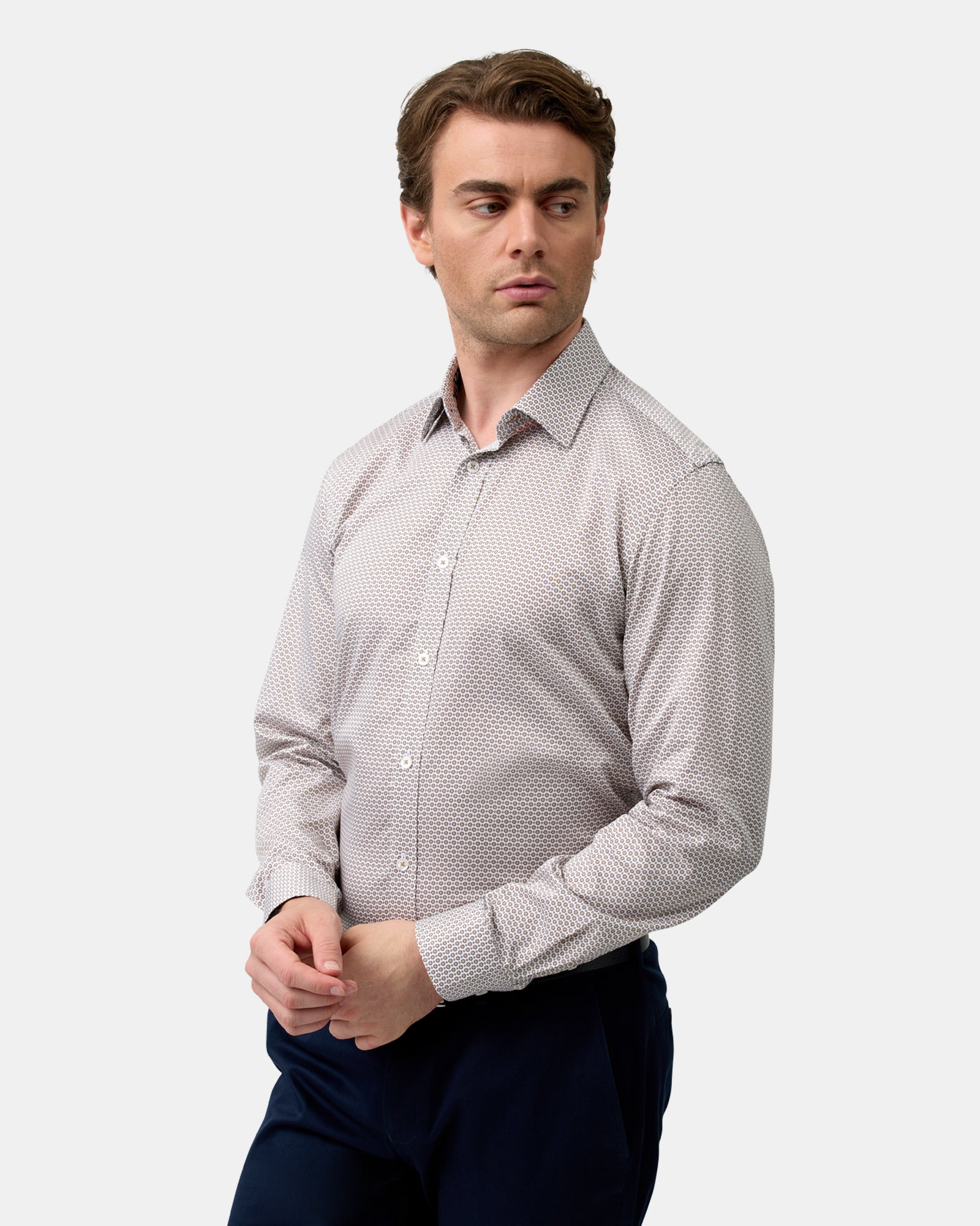 LUXE PRINT SLIM FIT BUSINESS SHIRT