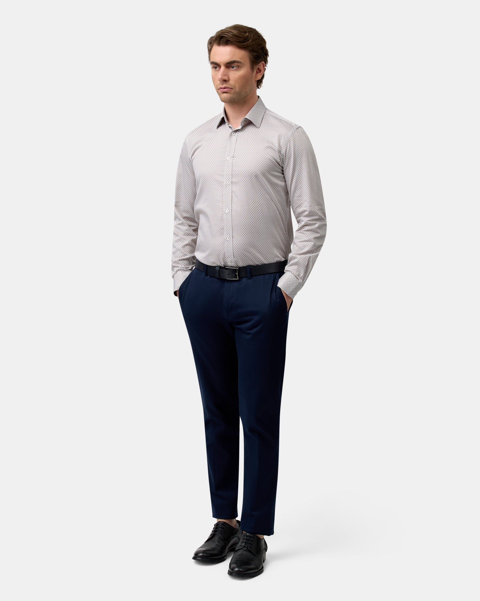 LUXE PRINT SLIM FIT BUSINESS SHIRT