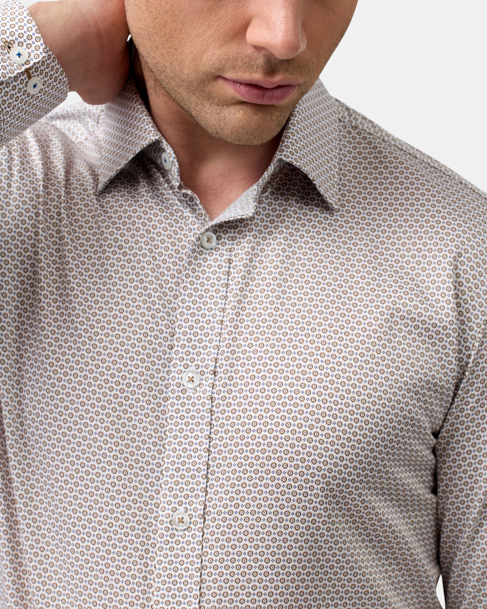 LUXE PRINT SLIM FIT BUSINESS SHIRT