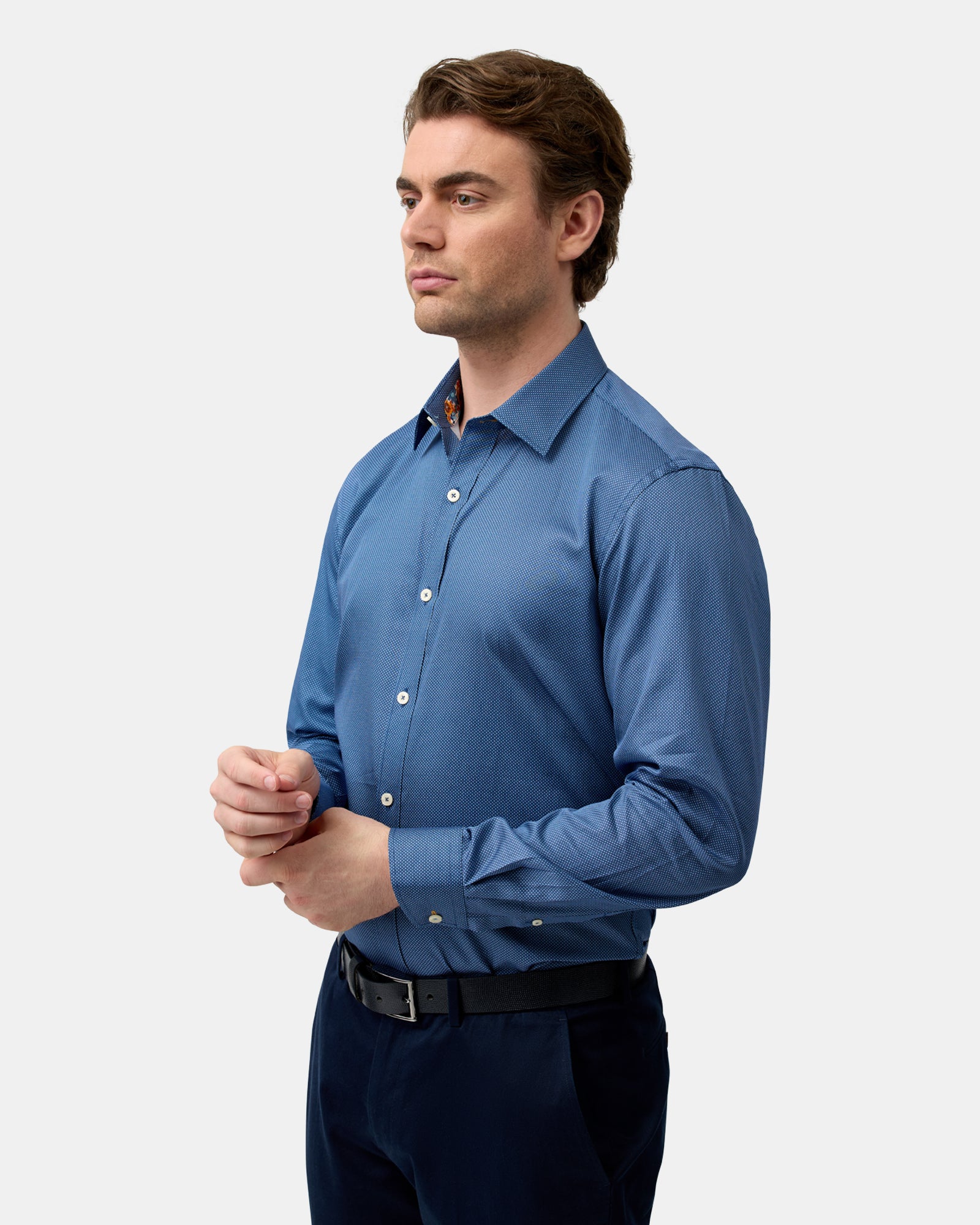 LUXE PRINT SLIM FIT BUSINESS SHIRT