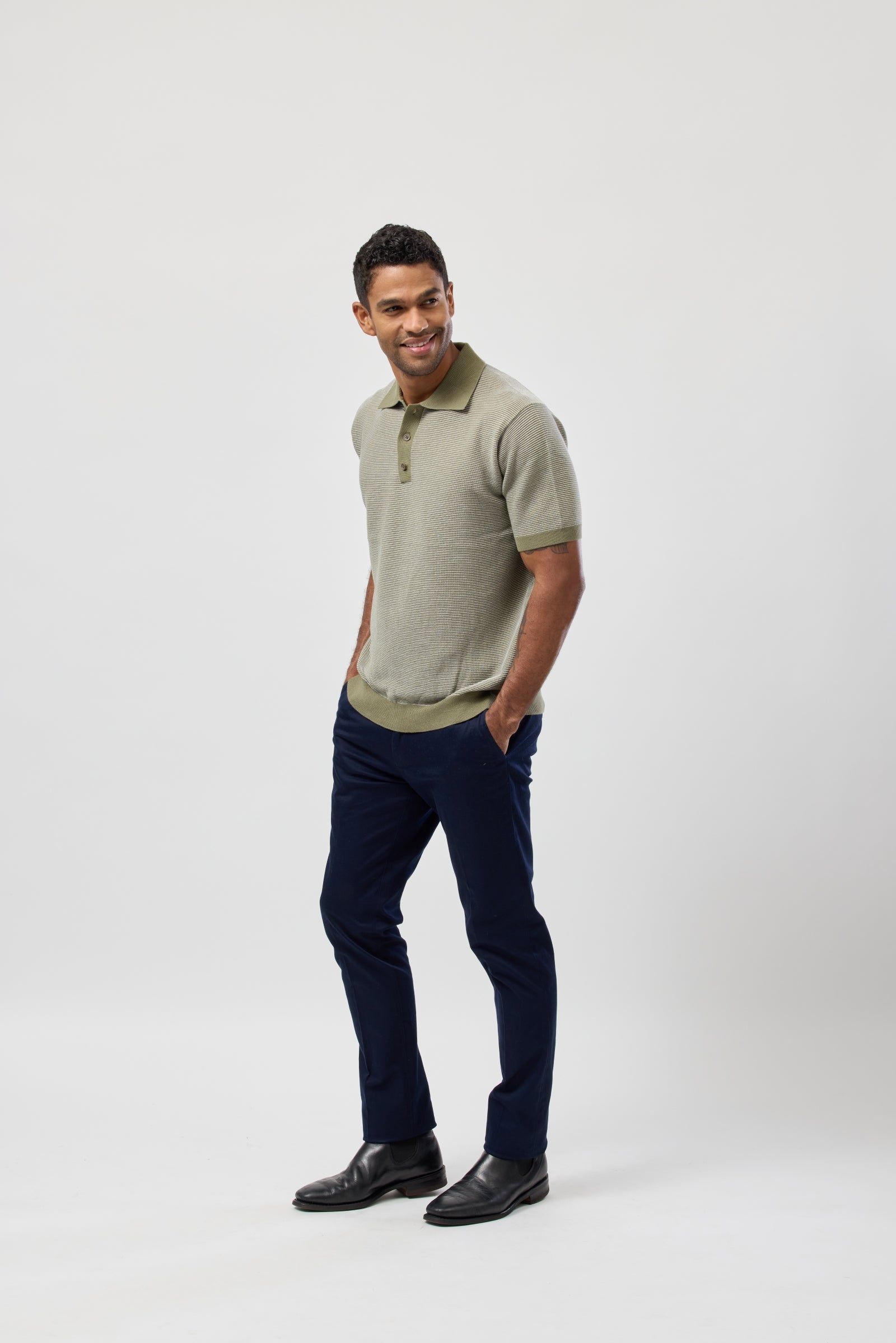 Short Sleeve Knitted Polo