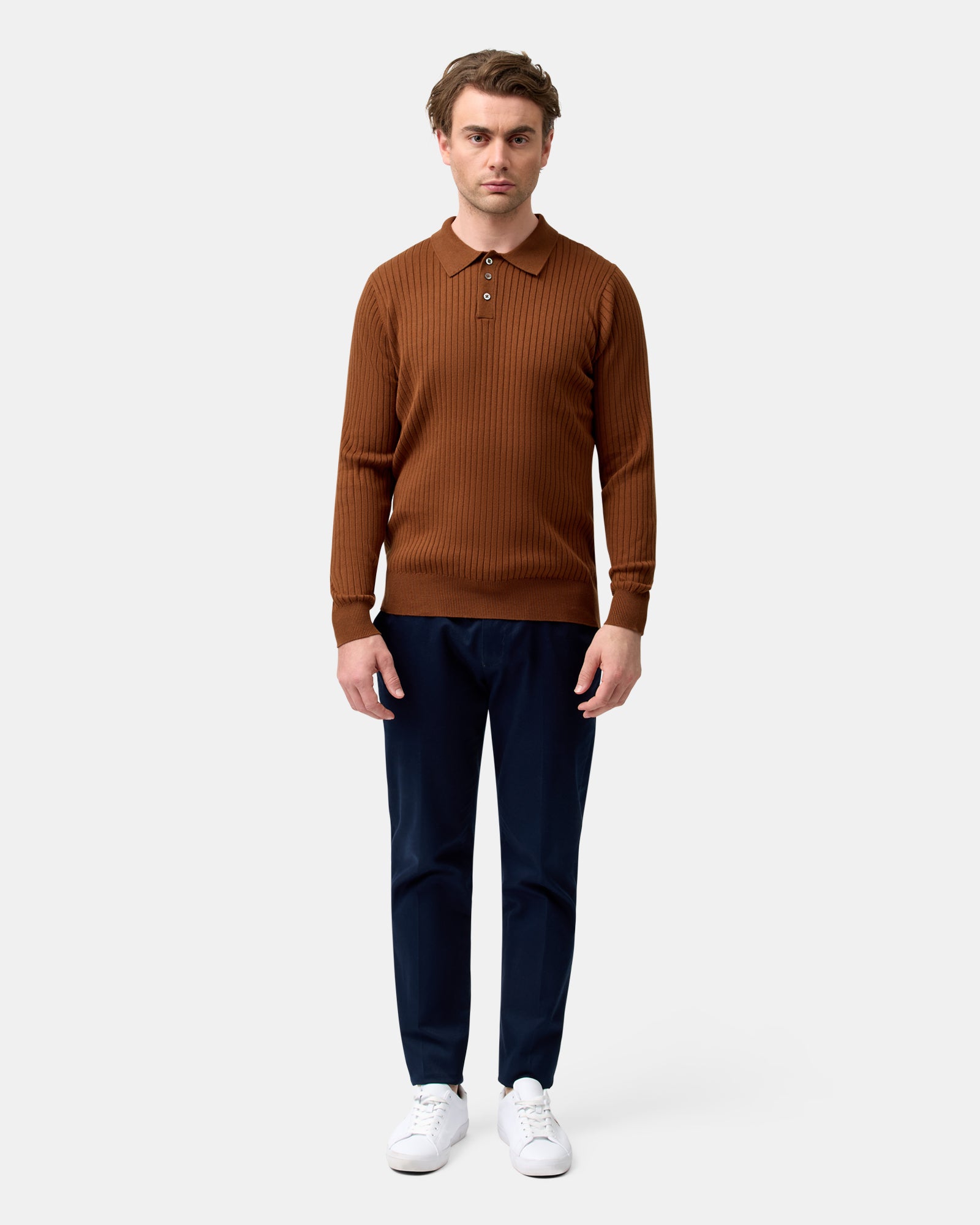 LONG SLEEVE POLO KNIT
