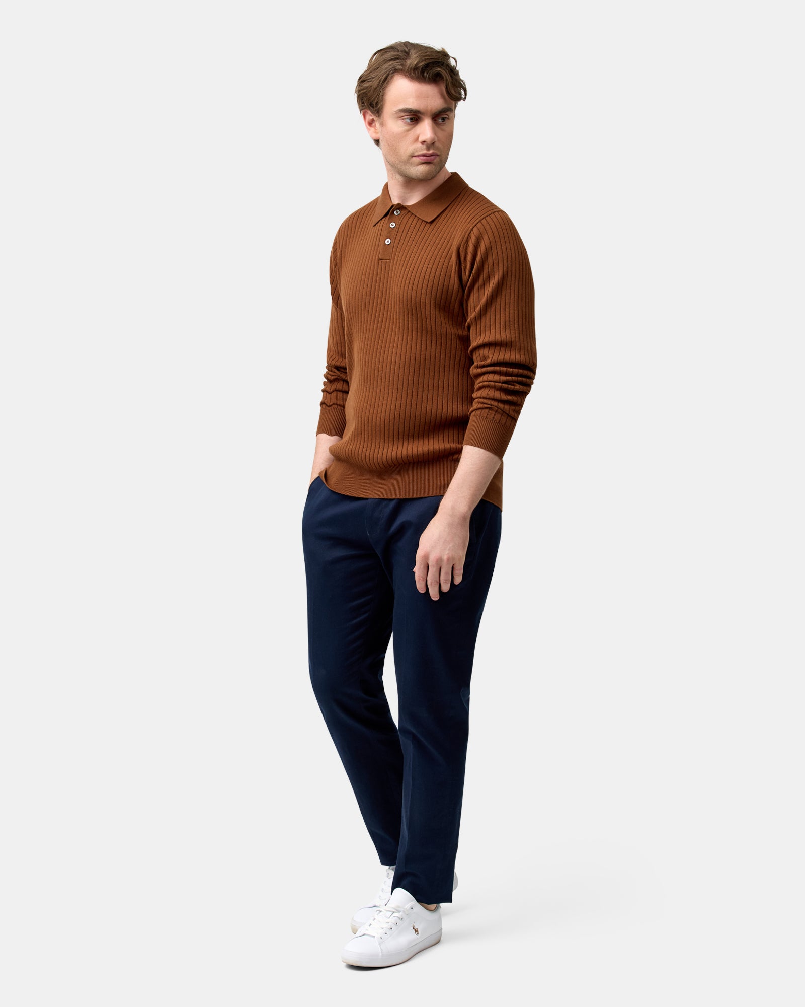 LONG SLEEVE POLO KNIT