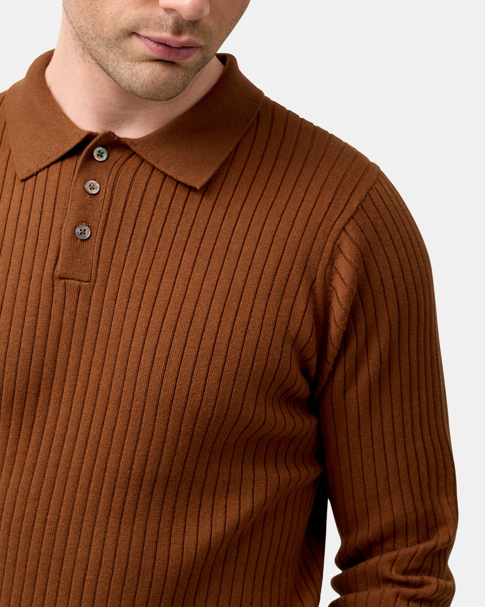 LONG SLEEVE POLO KNIT