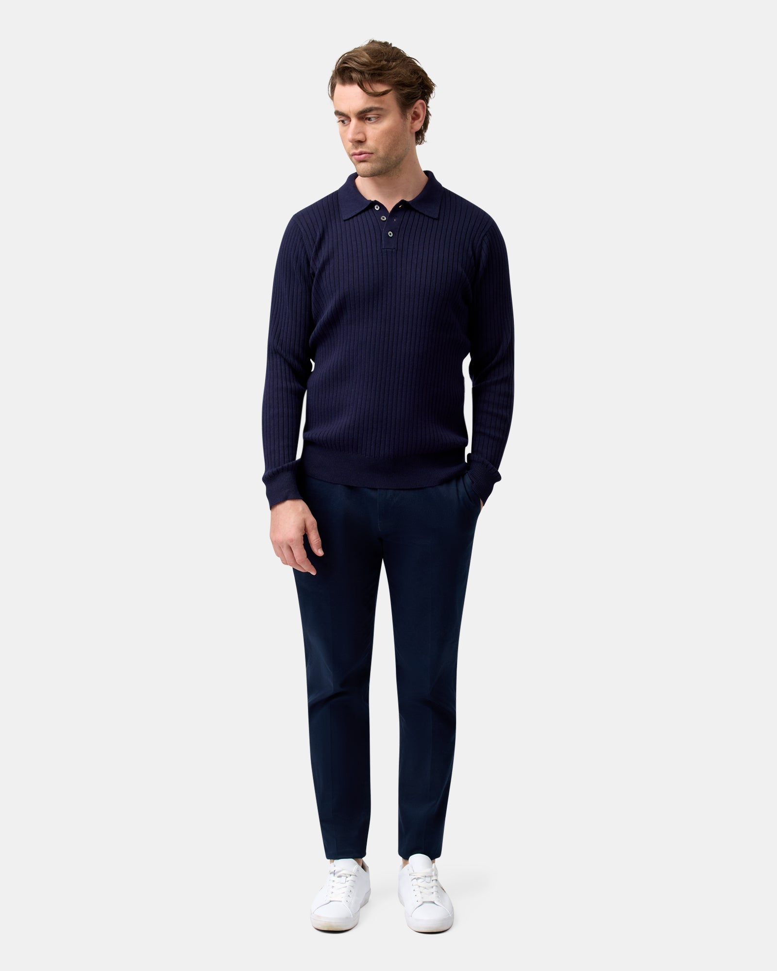 LONG SLEEVE POLO KNIT