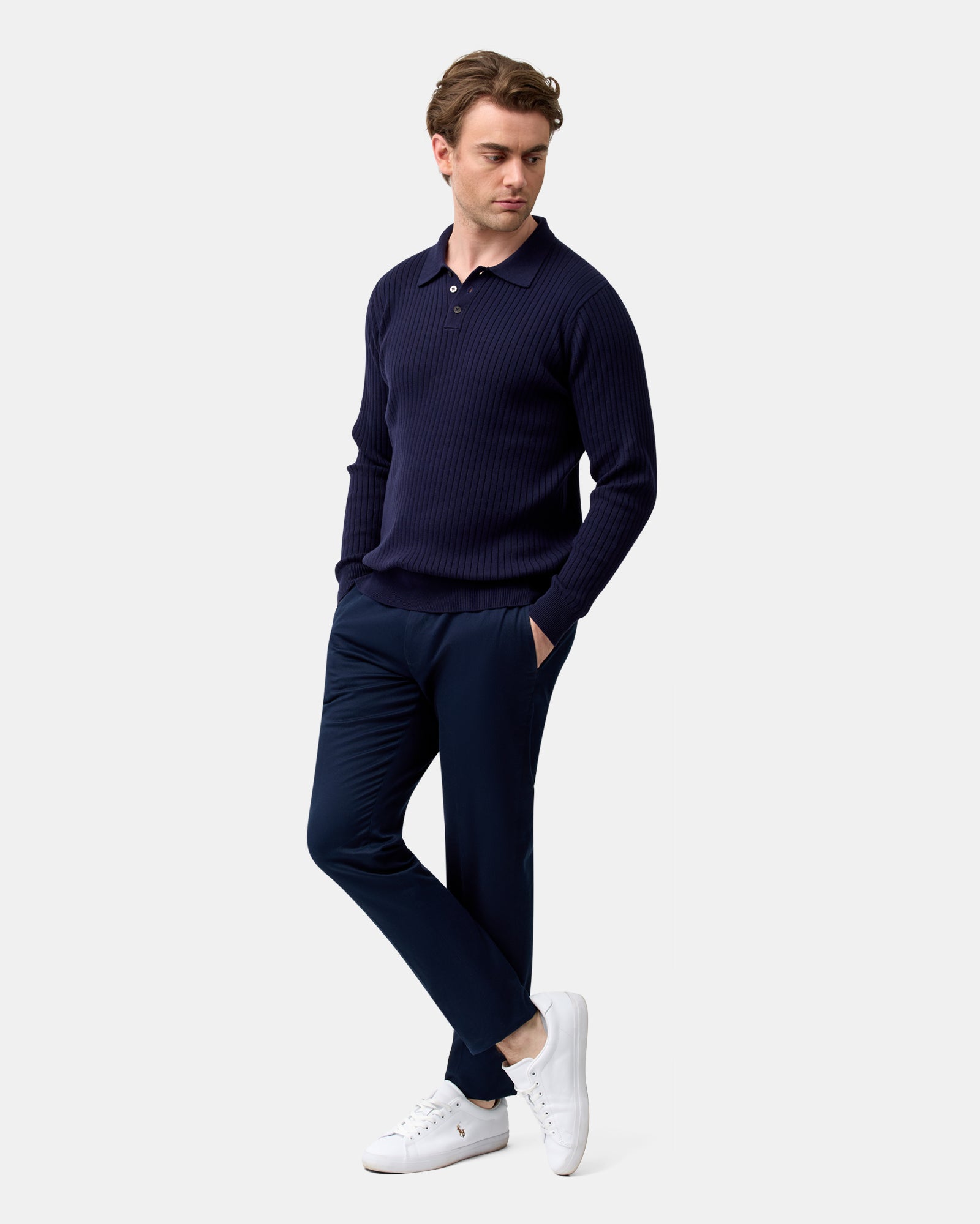 LONG SLEEVE POLO KNIT