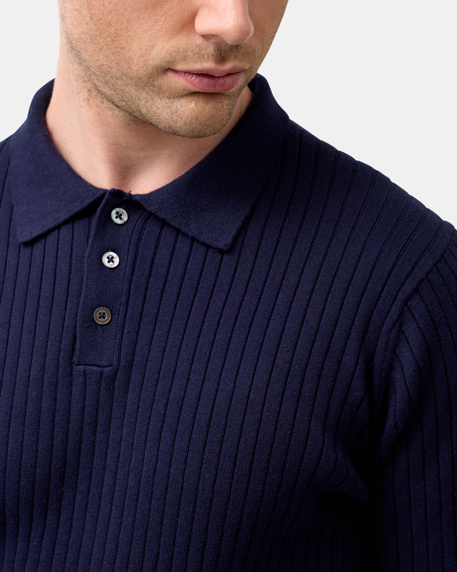 LONG SLEEVE POLO KNIT