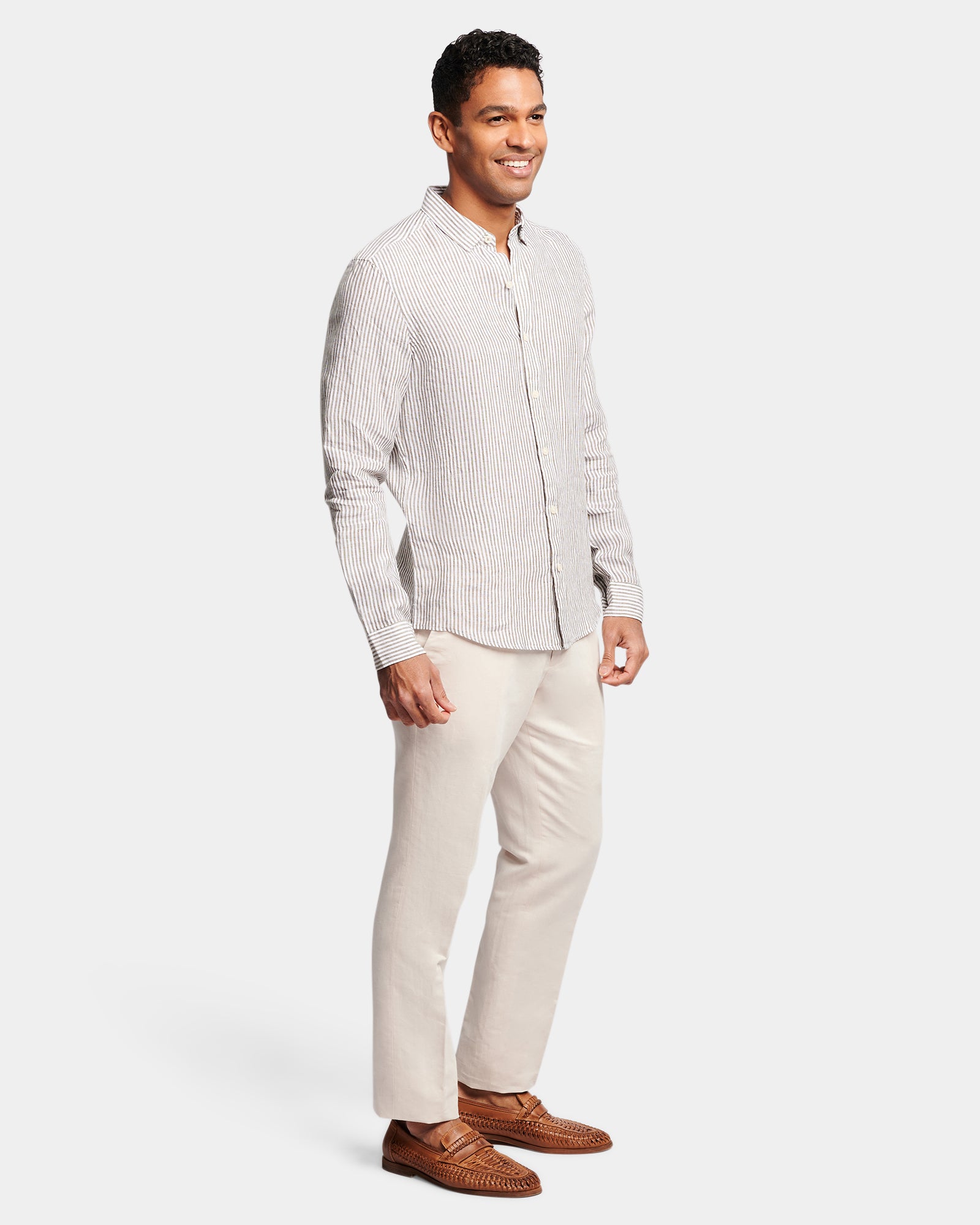 Stripe Linen Casual Shirt