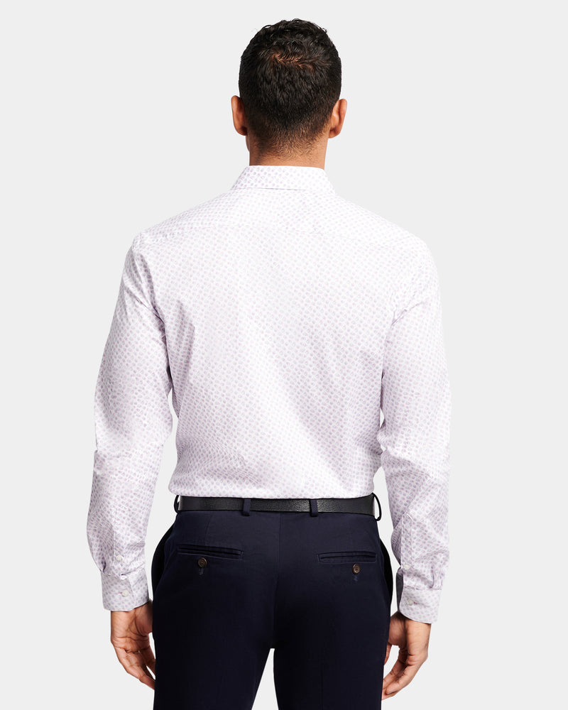 Two-Tone Print Reg Fit Business Shirt