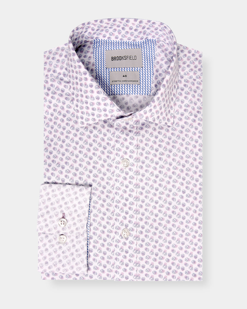 Two-Tone Print Reg Fit Business Shirt