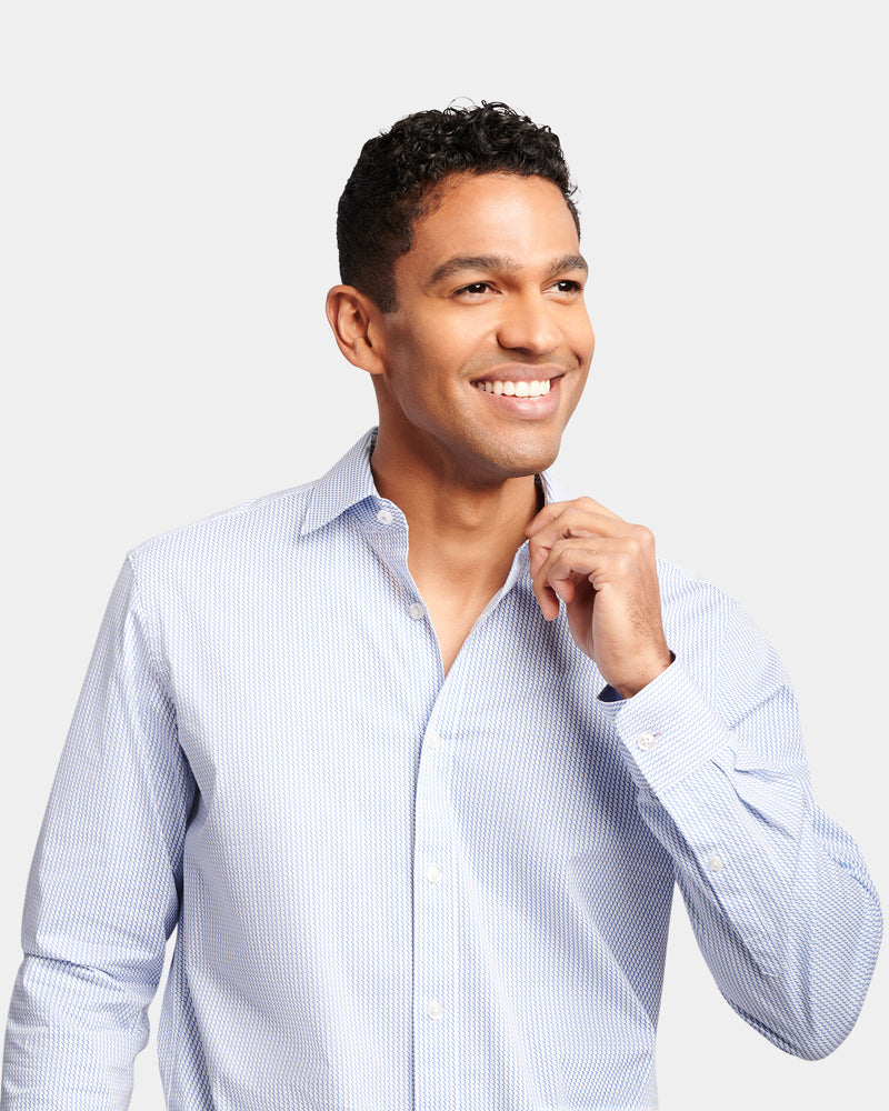 Abstract Print Reg Fit Business Shirt