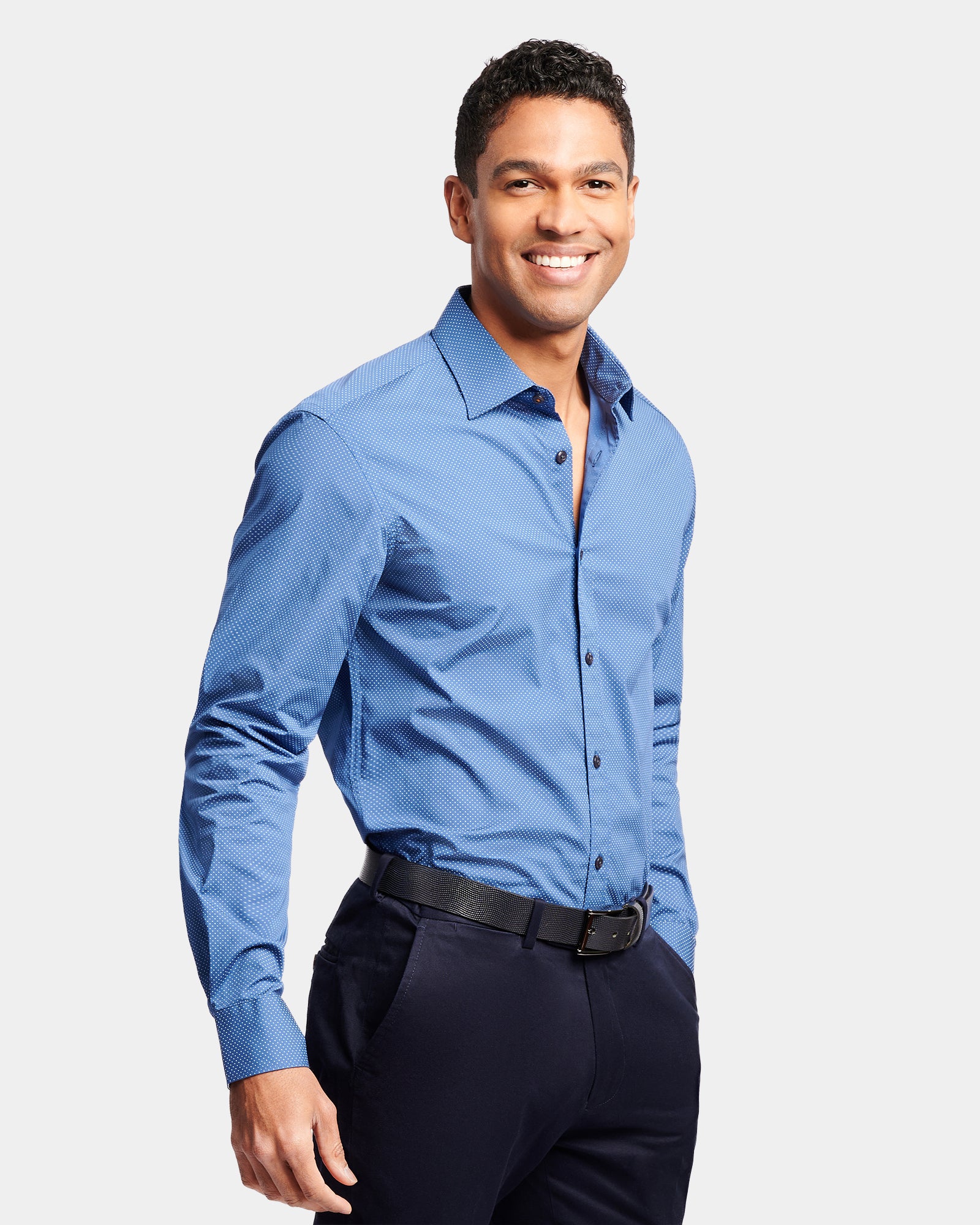 Dot Print Reg Fit Business Shirt
