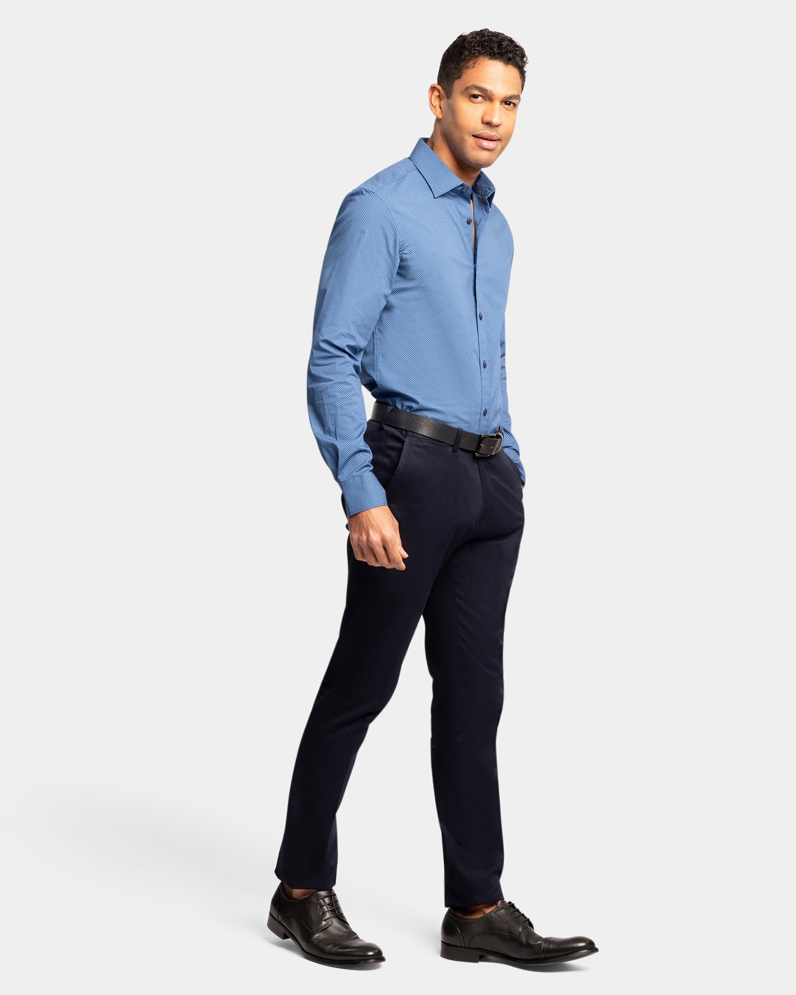 Dot Print Reg Fit Business Shirt