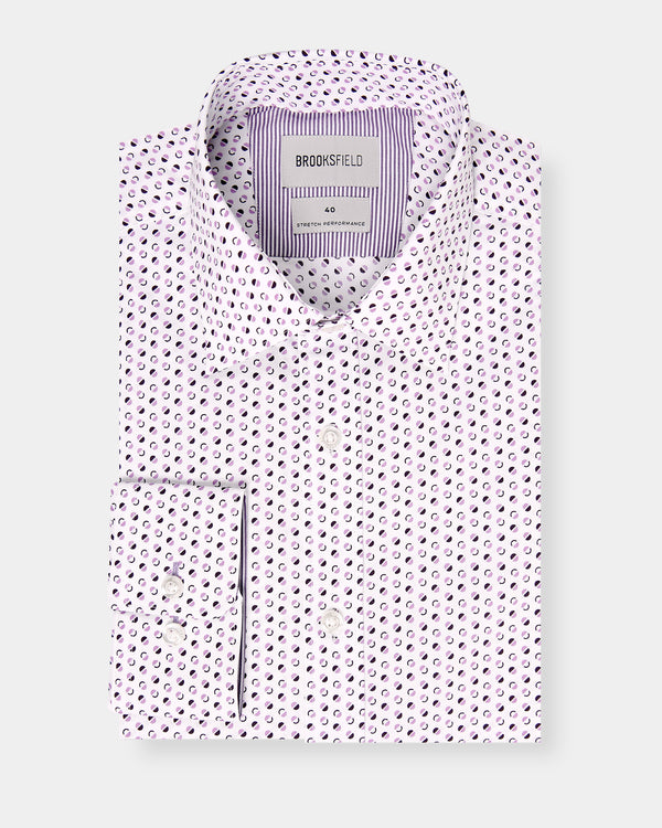 Modern Retro Print Reg Fit Business Shirt