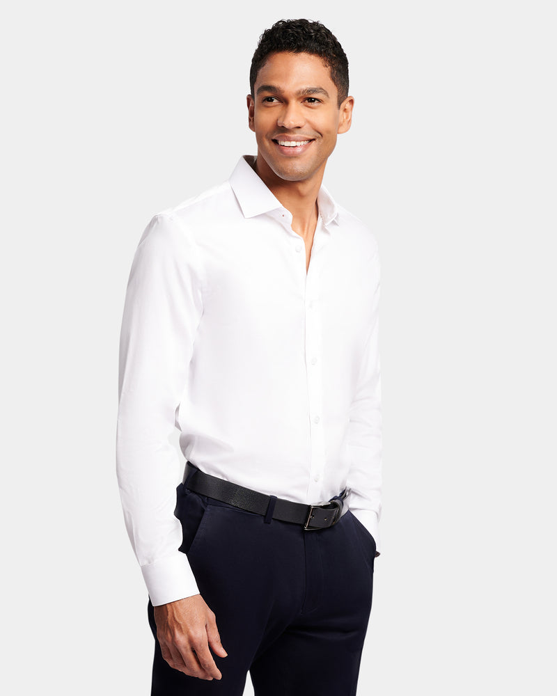 Textured Plain Slim Fit Dress Shirt