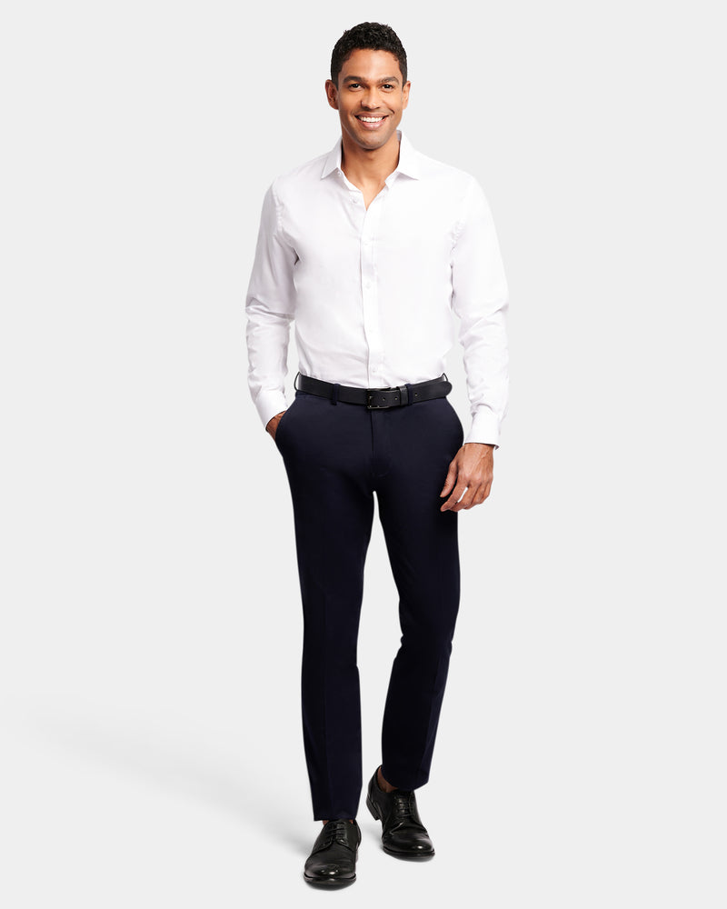 Textured Plain Slim Fit Dress Shirt