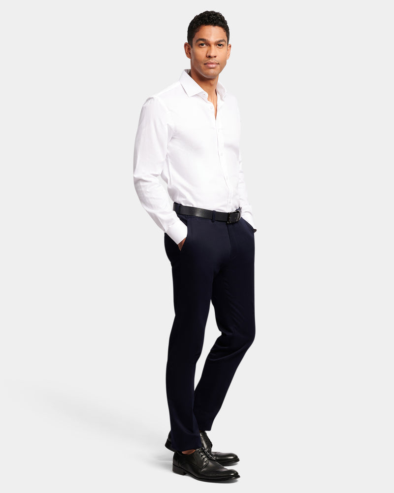 Textured Plain Slim Fit Dress Shirt