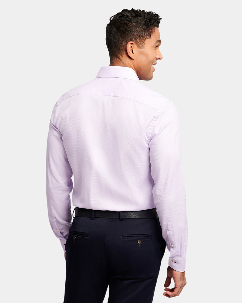 Tonal Textured Slim Fit Dress Shirt