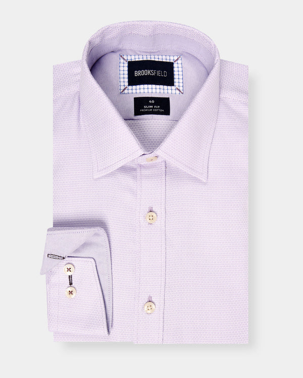 Tonal Textured Slim Fit Dress Shirt