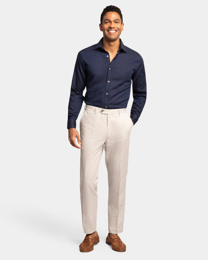 Tonal Textured Slim Fit Dress Shirt