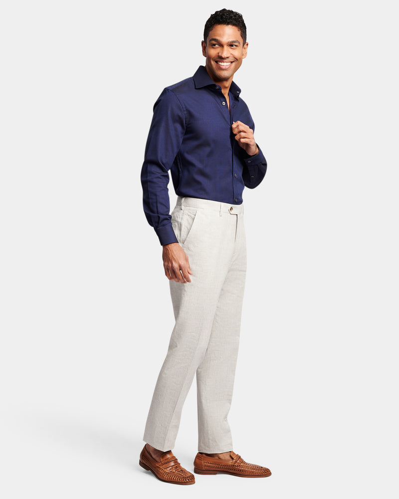 Tonal Textured Slim Fit Dress Shirt
