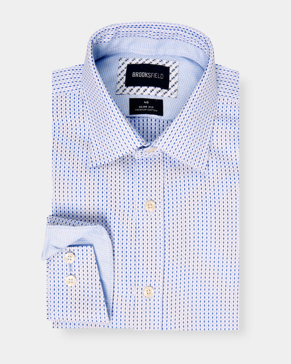 Dot Weave Slim Fit Dress Shirt