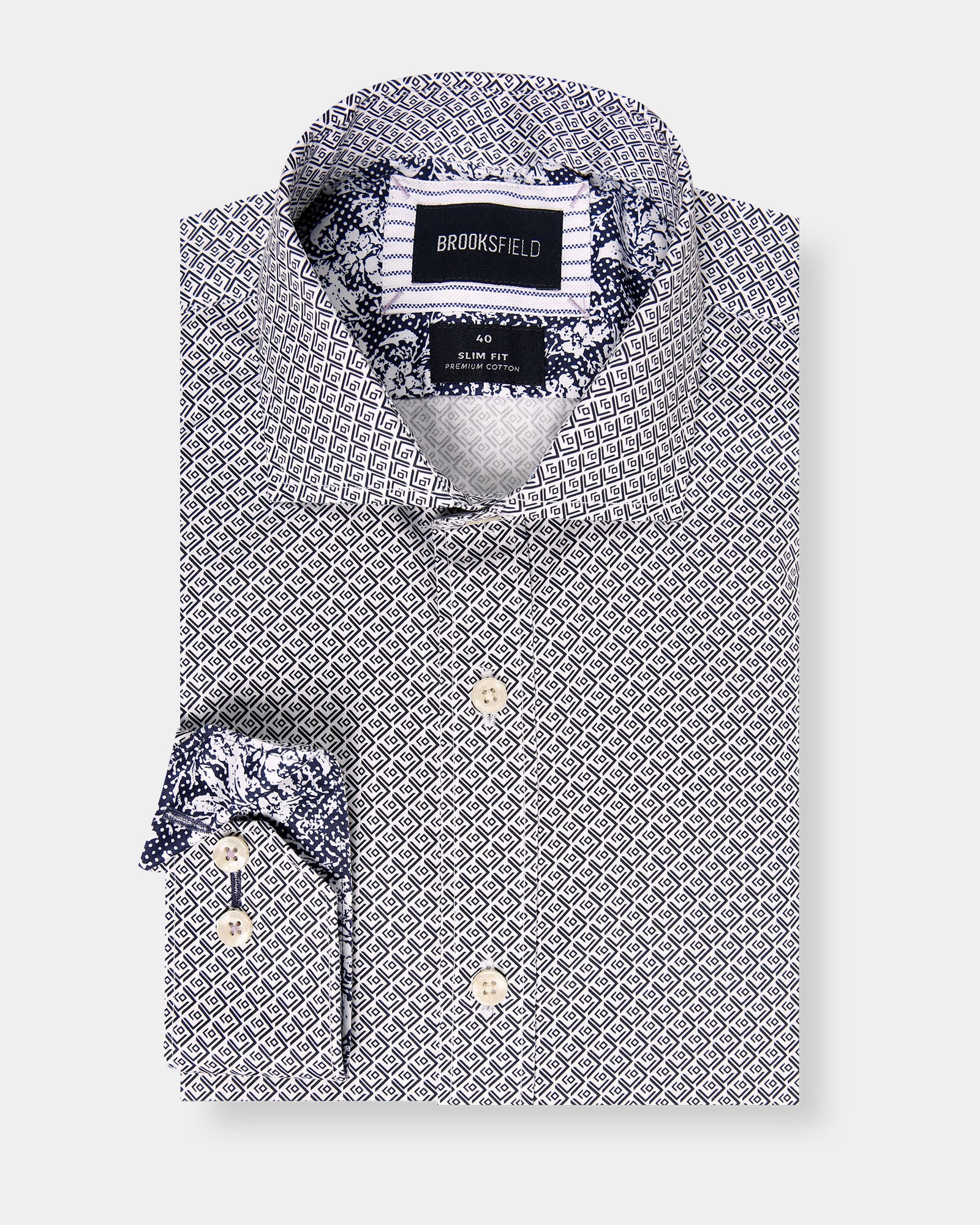 Abstract Print Slim Fit Dress Shirt