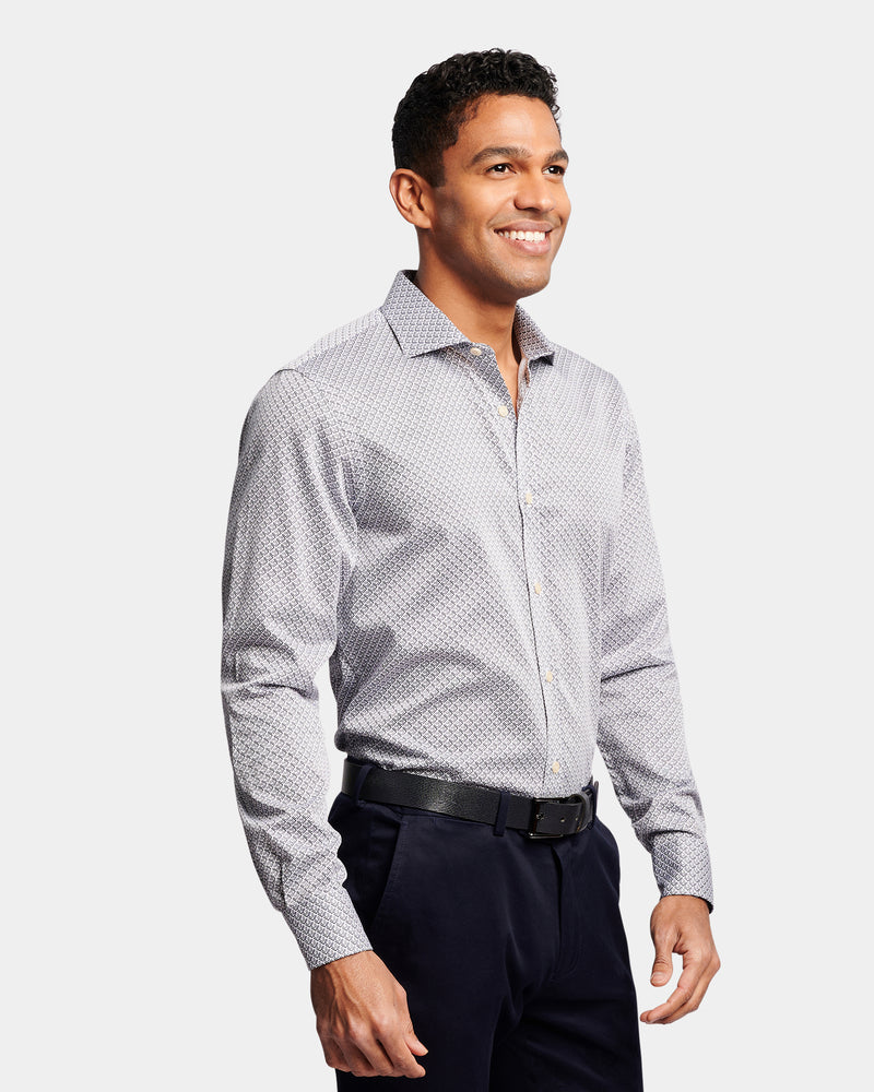 Abstract Print Slim Fit Dress Shirt