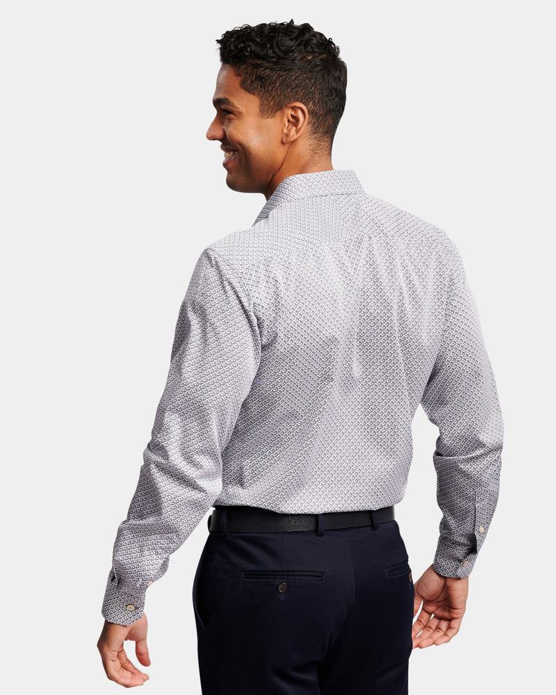 Abstract Print Slim Fit Dress Shirt