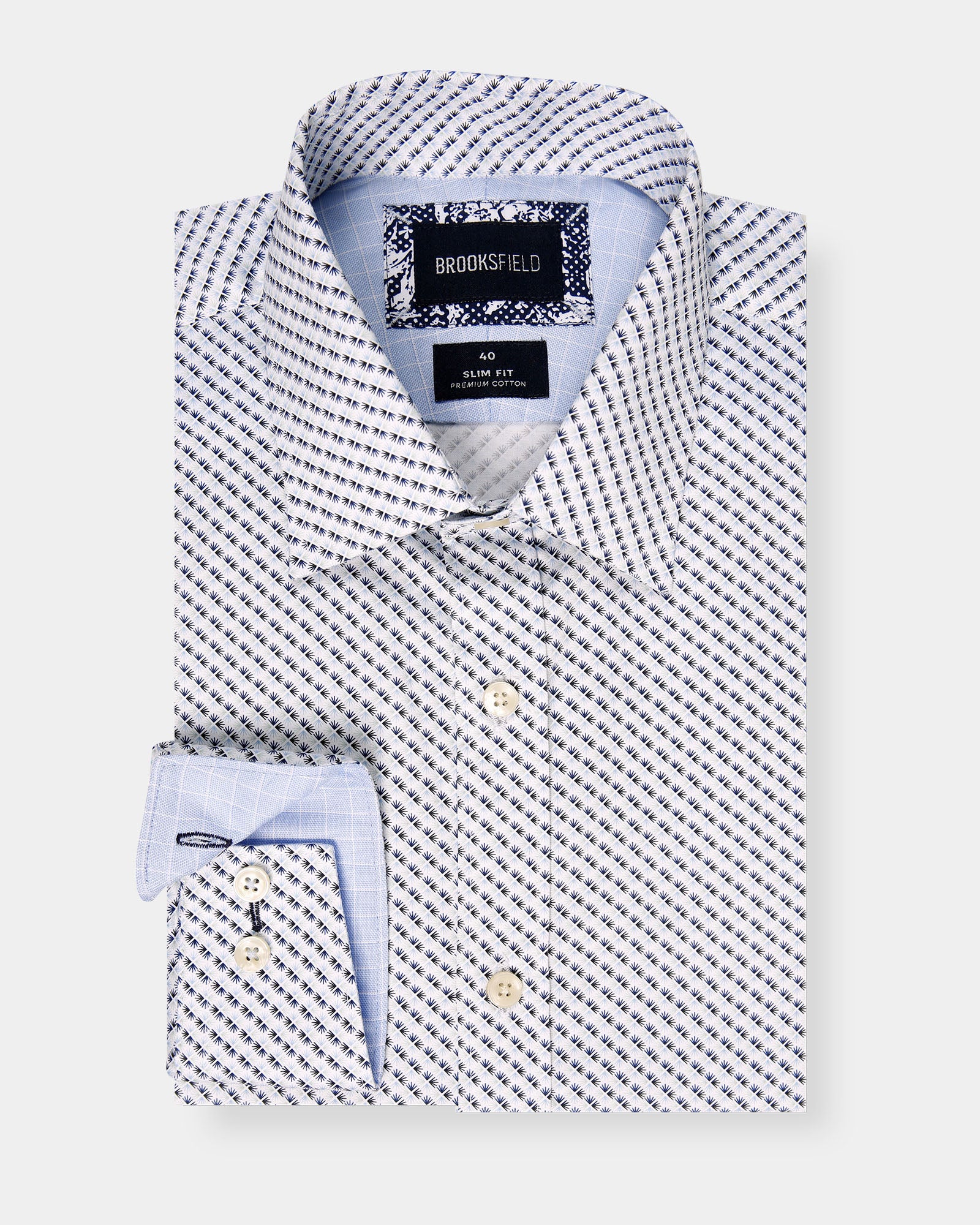 Abstract Floral Print Slim Fit Dress Shirt