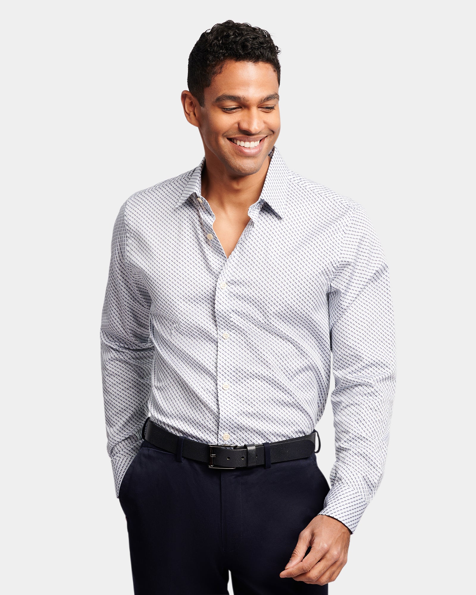 Abstract Floral Print Slim Fit Dress Shirt