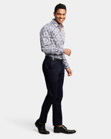 Abstract Floral Print Slim Fit Dress Shirt