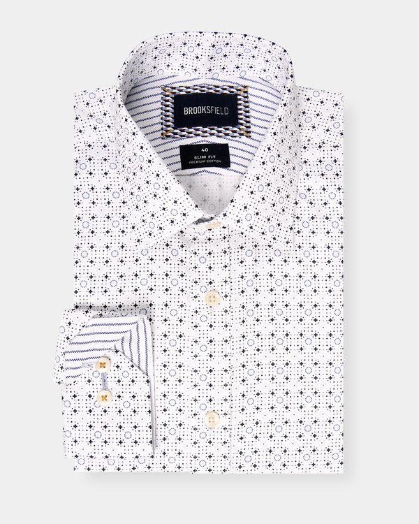 Geo Print Slim Fit Dress Shirt